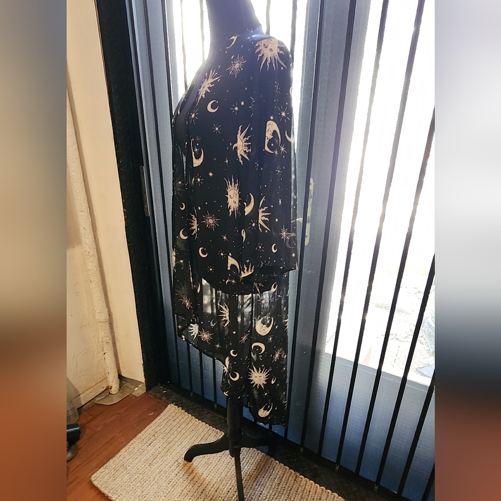 Hot Topic Celestial Black Sheer Robe - Picture 2 of 5